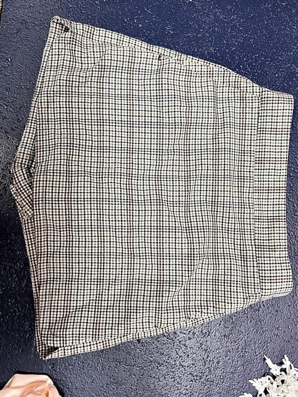 ZARA Checkered High Waist Shorts in Brown & White Size XS